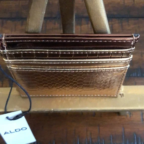 Aldo Rose Gold Textured Card Holder NWT - Picture 2 of 2